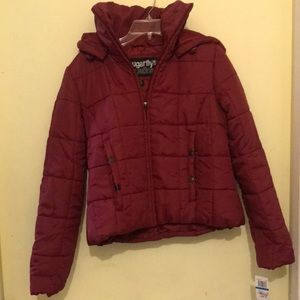 Sugarfly Burgundy (red) puffer jacket woman’s size XL